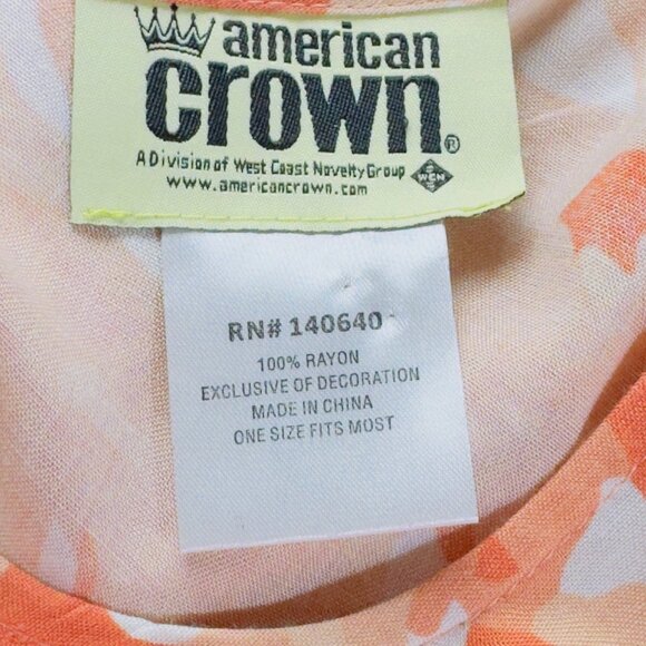 AMERICAN CROWN Women's Sleeveless Orange Abstract Print Dress One Size Fits Most - Picture 7 of 10